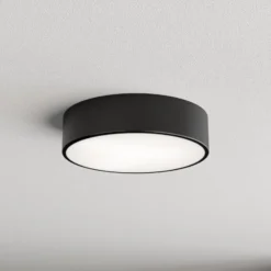 Deckenlampe Cleo 300, schwarz, Sensor, IP20, Ø 30 cm, Metall