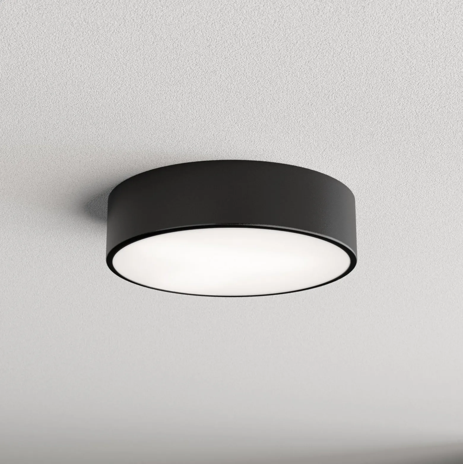 Deckenlampe Cleo 300, schwarz, Sensor, IP20, Ø 30 cm, Metall