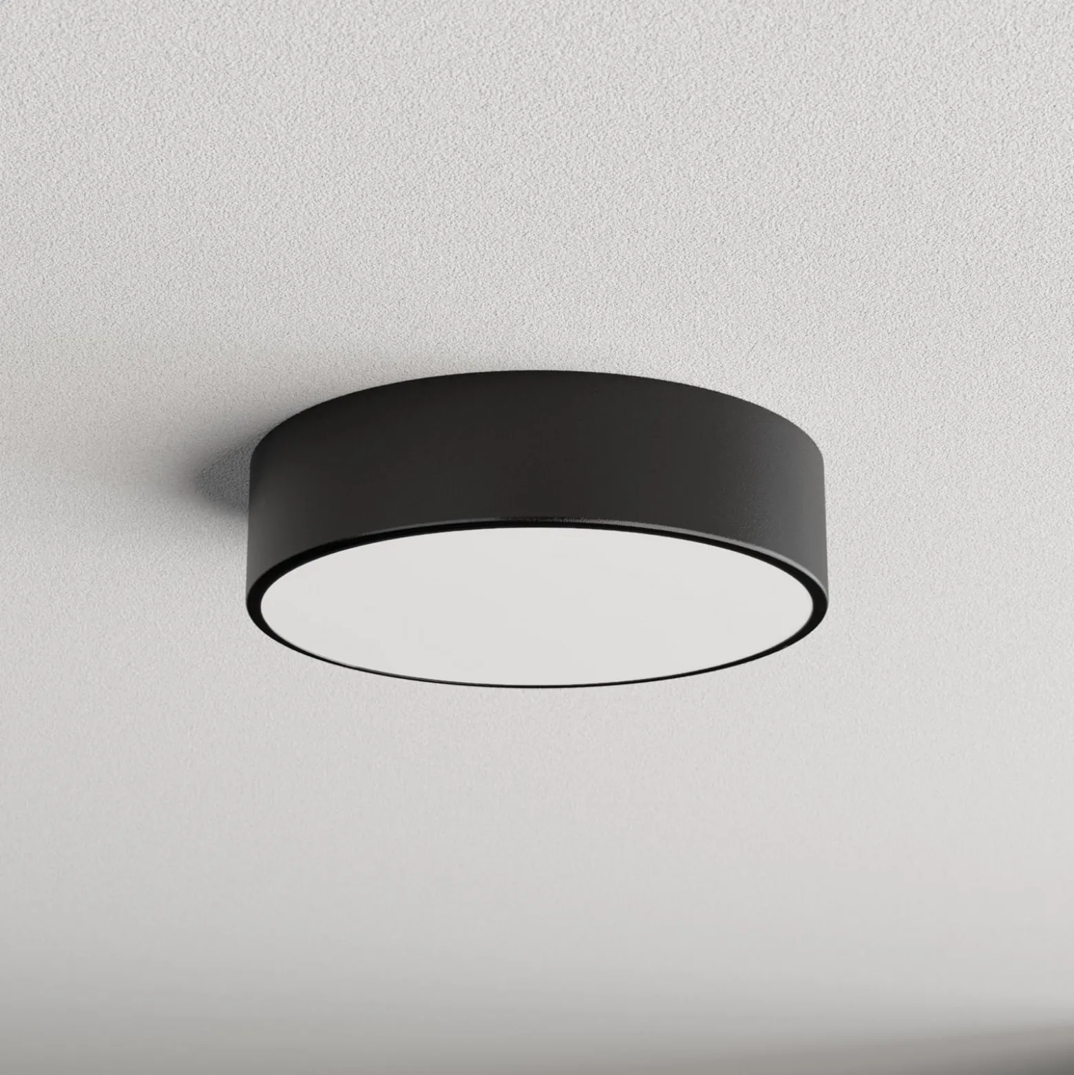 Deckenlampe Cleo 300, schwarz, Sensor, IP20, Ø 30 cm, Metall