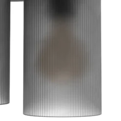 Deckenlampe Colomera, Ø 35 cm, schwarz/grau, 3-flg., Glas
