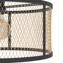 Deckenlampe Dellow, Ø 45 cm, schwarz/messingfarben, Stahl