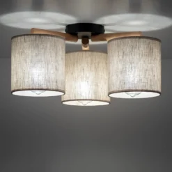 Deckenlampe Deva, Textil, dreiflammig