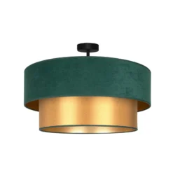 Deckenlampe Dorina, grün/gold, Ø 60 cm, Textil, E27