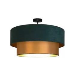 Deckenlampe Dorina, grün/gold, Ø 60 cm, Textil, E27