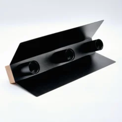 Deckenlampe Esme, schwarz, Länge 40 cm, Metall/Holz, 3-flg.