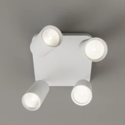 Deckenlampe Eye Spot vierflammig Quadrat, weiß