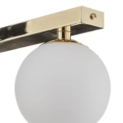 Deckenlampe Fatis Opalglas/messing 3-flammig lang