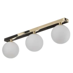 Deckenlampe Fatis Opalglas/messing 3-flammig lang