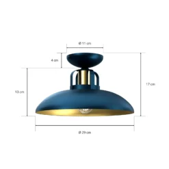 Deckenlampe Felix, blau/gold