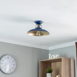 Deckenlampe Felix, blau/gold