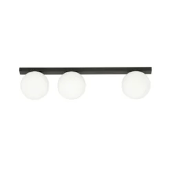 Deckenlampe Fit, schwarz/opal, dreiflammig