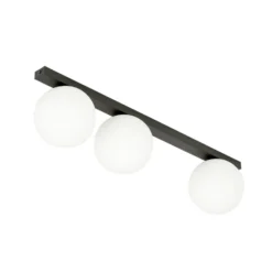 Deckenlampe Fit, schwarz/opal, dreiflammig