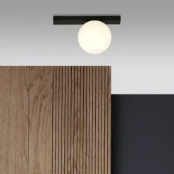 Deckenlampe Fit, schwarz/opal, einflammig