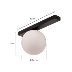 Deckenlampe Fit, schwarz/opal, einflammig