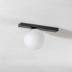 Deckenlampe Fit, schwarz/opal, einflammig