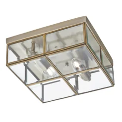 Deckenlampe Flush Klassik, 25x25cm, messing antik
