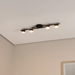 Deckenlampe Fragment, schwarz, Länge 86 cm, Metall, 4-flg.