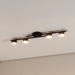Deckenlampe Fragment, schwarz, Länge 86 cm, Metall, 4-flg.