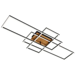 Deckenlampe Frame CCT, Fernbedienung, schwarz/holz