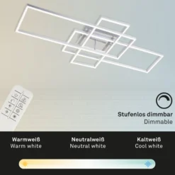 Deckenlampe Frame Rechteck 3-flammig CCT aluminium