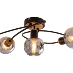 Deckenlampe Fumoso, fünfflammig, schwarz