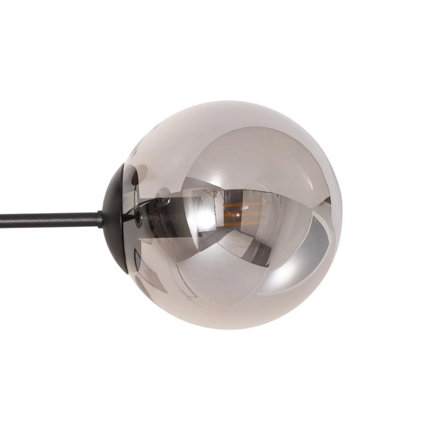 Deckenlampe Glassy, 4-flg. gekreuzt schwarz/grafit