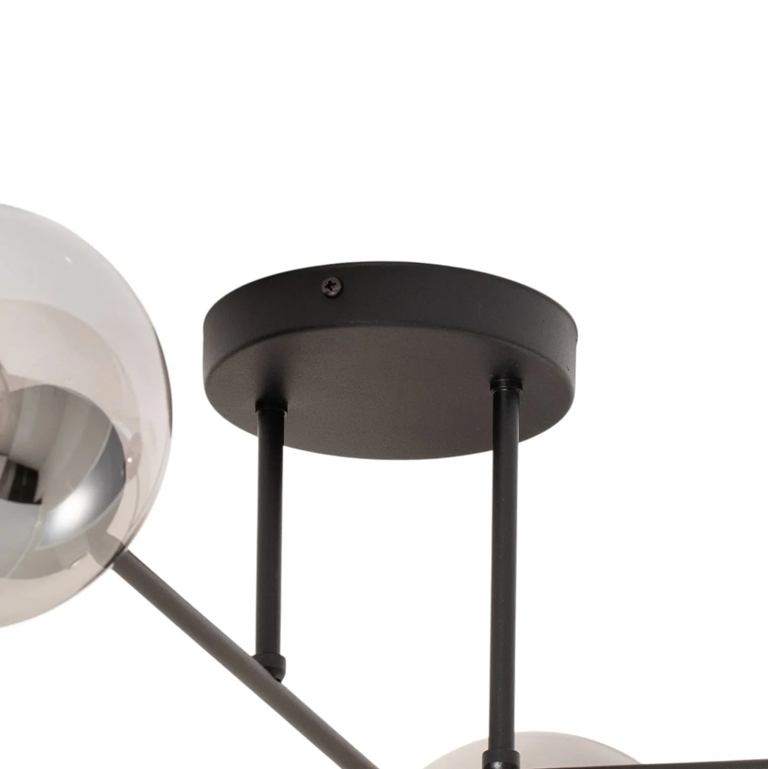 Deckenlampe Glassy, 4-flg. gekreuzt schwarz/grafit