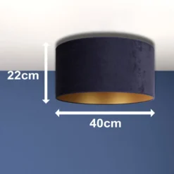 Deckenlampe Golden Roller Ø 40cm dunkelblau/gold