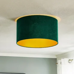 Deckenlampe Golden Roller Ø 40cm dunkelgrün/gold
