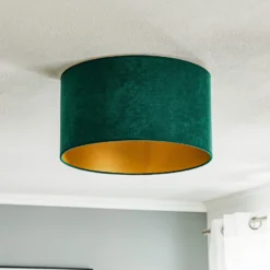 Deckenlampe Golden Roller Ø 40cm dunkelgrün/gold