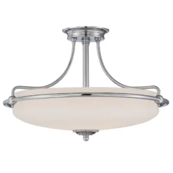 Deckenlampe Griffin mit Abstand, chrom, Ø 57 cm