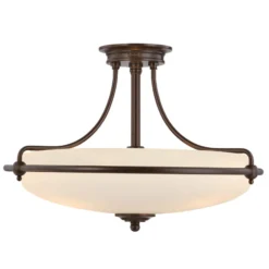 Deckenlampe Griffin mit Abstand, Ø 53 cm, bronze/opal