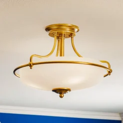 Deckenlampe Griffin mit Abstand, messing, Ø 42 cm