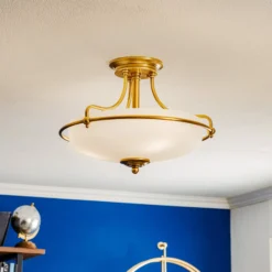 Deckenlampe Griffin mit Abstand, messing, Ø 42 cm