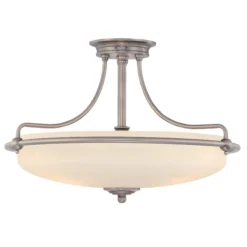 Deckenlampe Griffin mit Abstand, nickel, Ø 57 cm