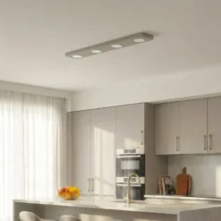 Deckenlampe Hero grau-beige, 4-fl., 75 x 12 cm, Metall, GX53