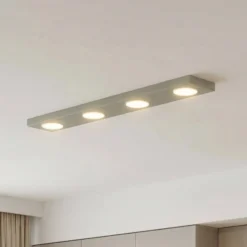 Deckenlampe Hero grau-beige, 4-fl., 75 x 12 cm, Metall, GX53