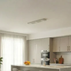 Deckenlampe Hero grau-beige, 55 x 12 cm, 3-fl., Metall GX53