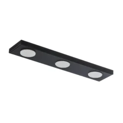 Deckenlampe Hero, schwarz, 55 x 12 cm, 3-fl., Metall, GX53