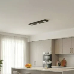 Deckenlampe Hero, schwarz, 55 x 12 cm, 3-fl., Metall, GX53