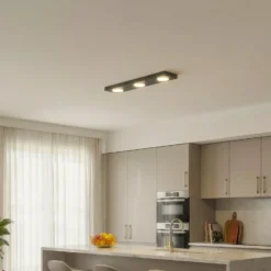 Deckenlampe Hero, schwarz, 55 x 12 cm, 3-fl., Metall, GX53