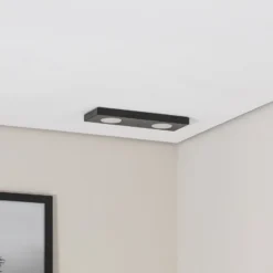 Deckenlampe Hero, 12 x 35 cm, 2-flg., schwarz, Metall, GX53