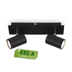 Deckenlampe Isil A, schwarz, 2-flammig, Metall, drehbar