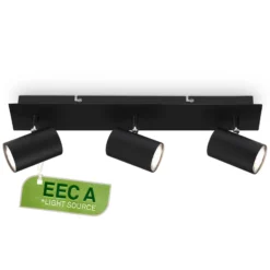 Deckenlampe Isil A, schwarz, 3-flammig, Metall, drehbar