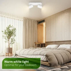Deckenlampe Isil A, weiß, 2-flammig, Metall, drehbar