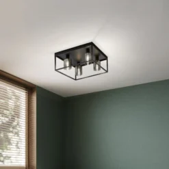 Deckenlampe Iska mit Rahmen, vierflammig