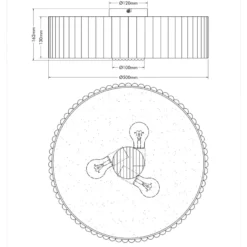 Deckenlampe Jannie, natur, Leinen, 3-flammig, Ø 50 cm, E27