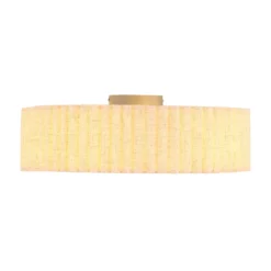 Deckenlampe Jannie, natur, Leinen, 3-flammig, Ø 50 cm, E27