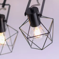 Deckenlampe Jaro justierbar schwarz/holz 2-flammig