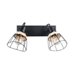 Deckenlampe Jerome, Länge 36 cm, 2-flg., schwarz matt Metall